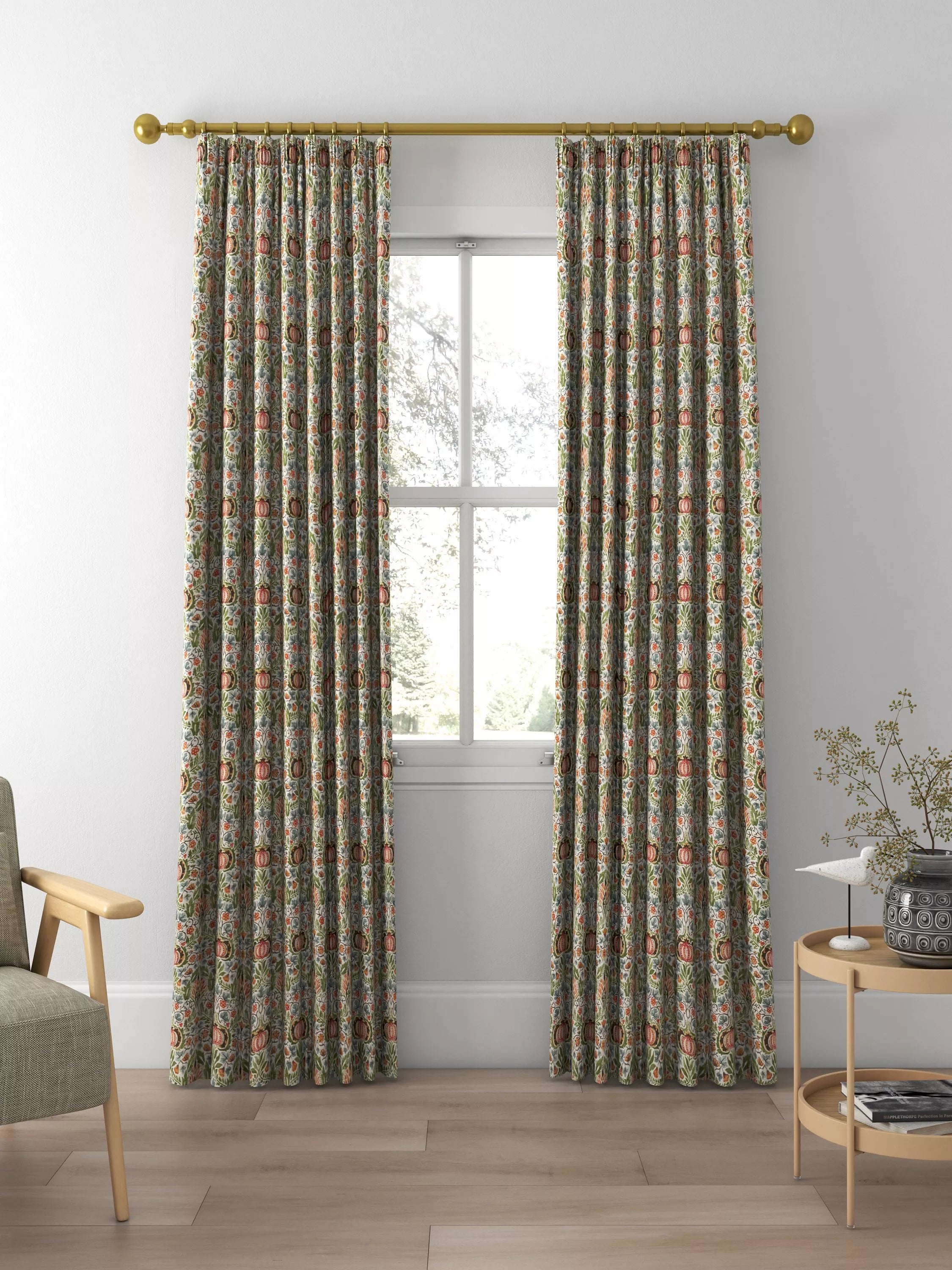 Morris & Co. Little Chintz fabric olive ochre (British brand)