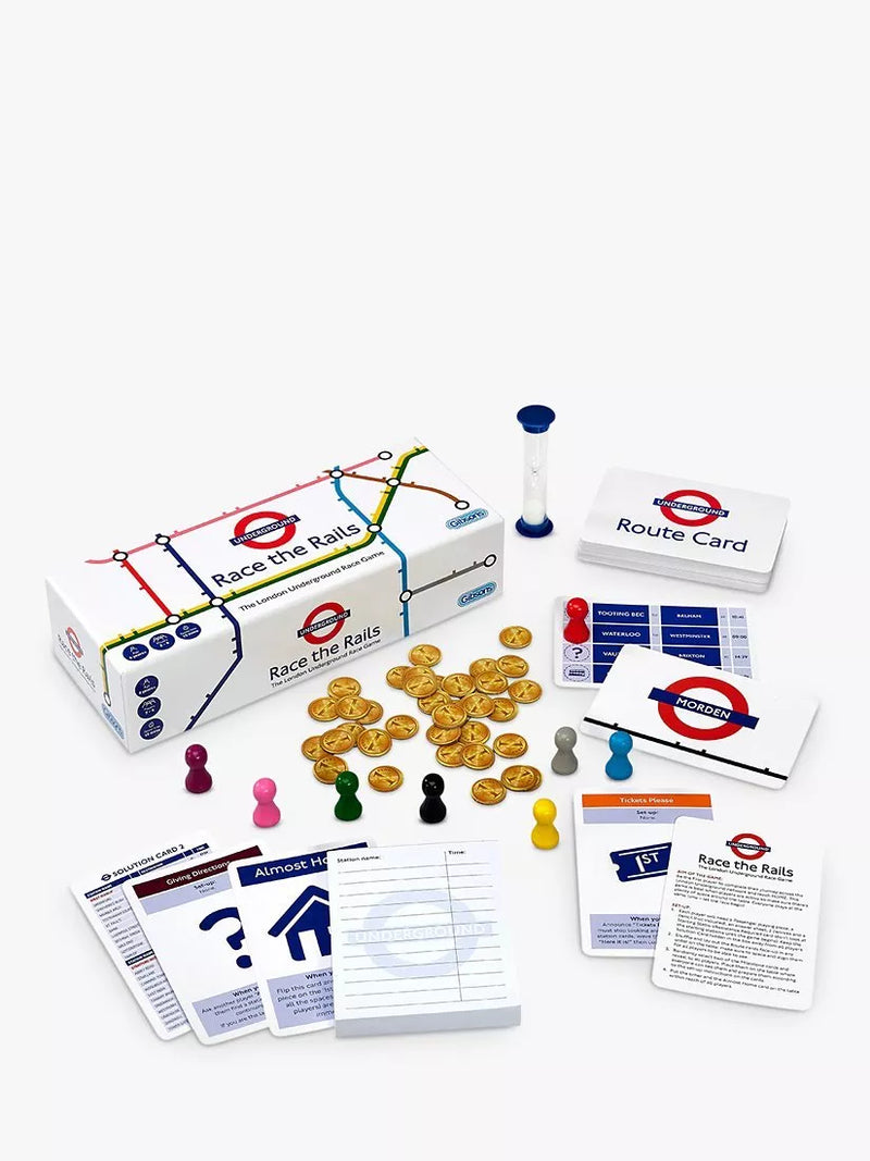 Gibsons Race The Rail board game featuring London Underground racing, UK version
