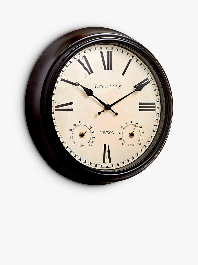 Lascelles outdoor wall clock Roman numeral temperature humidity 36cm (British brand)