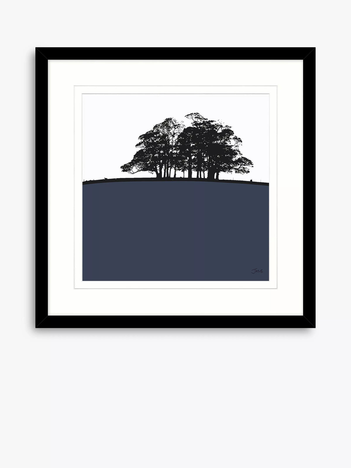 John Lewis Trough of Bowland framed print navy 54.5cm, imported from the UK