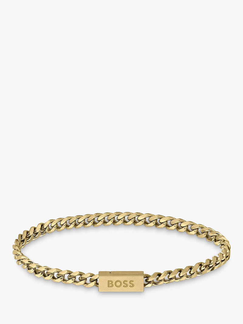 BOSS Men's Curb Chain Bracelet, Gold