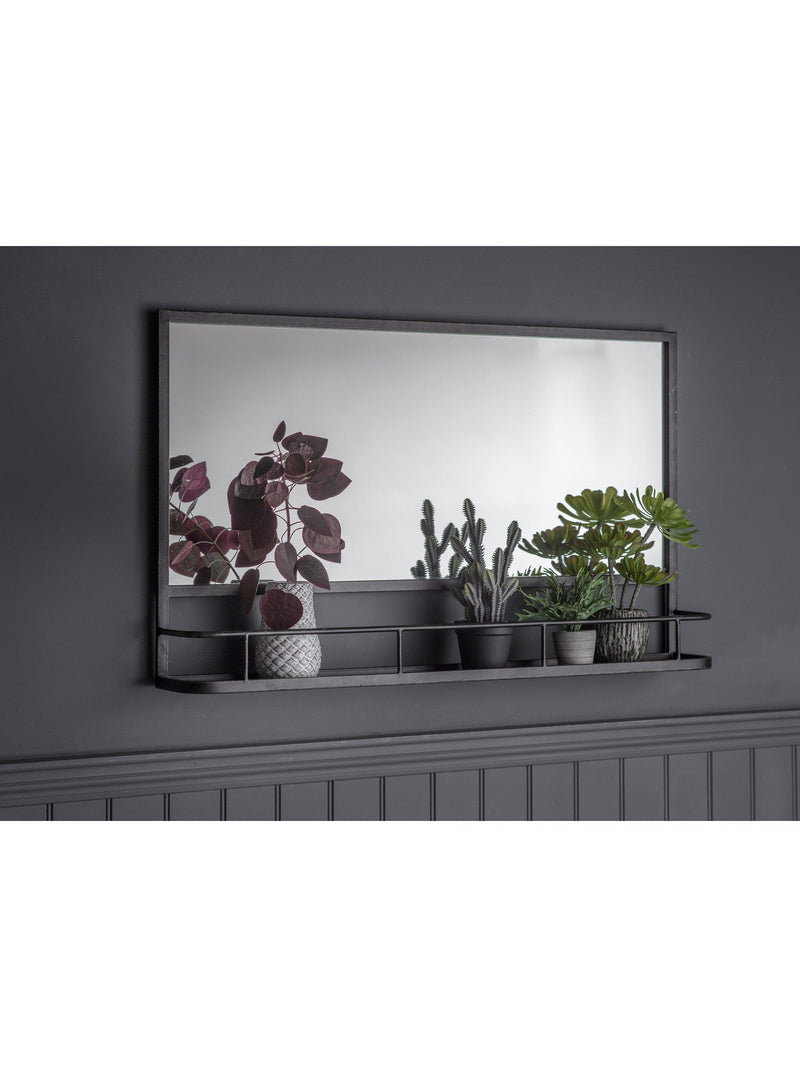 Gallery Direct Emerson metal frame shelf mirror 63x106cm (British brand)