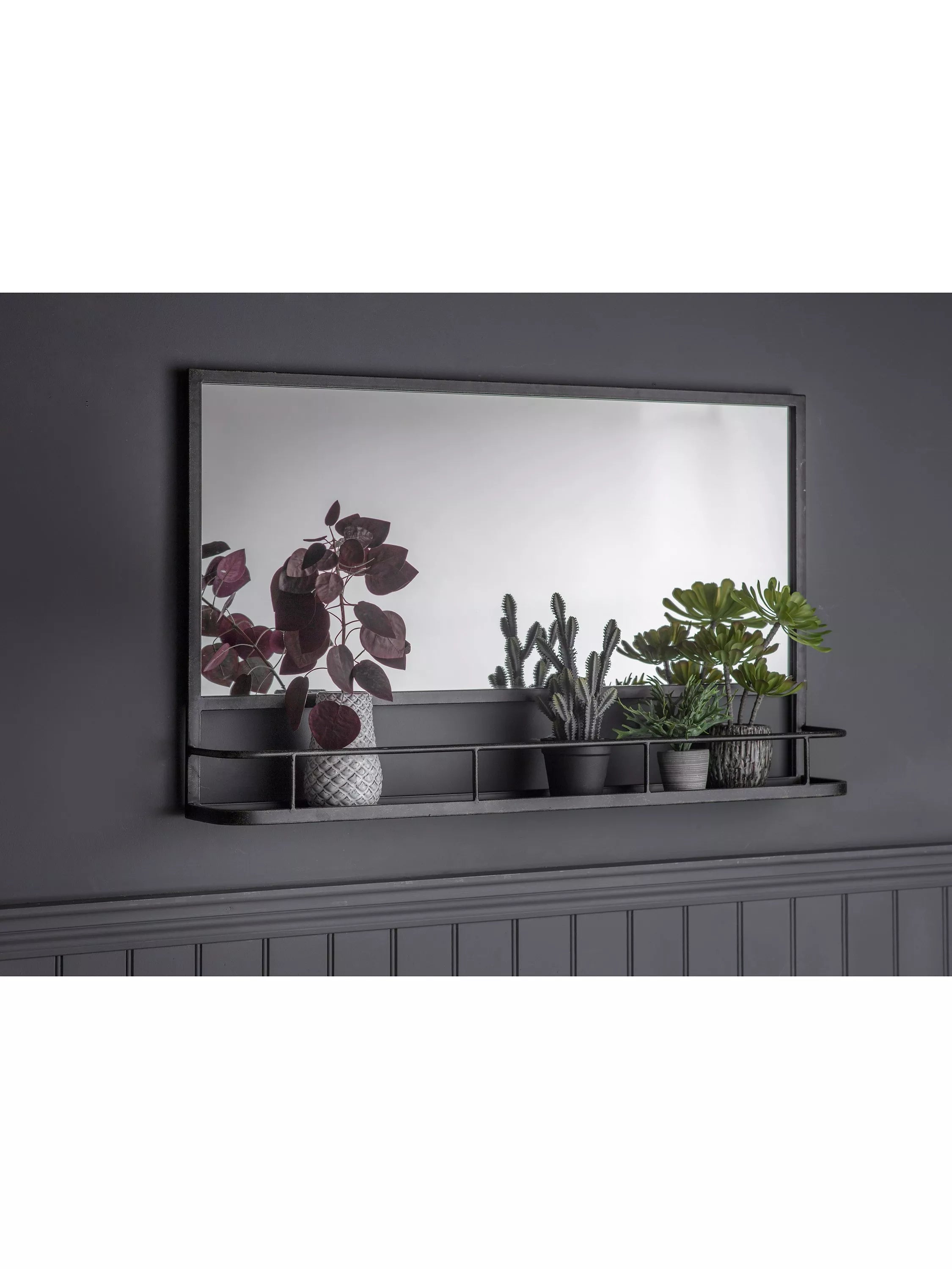 Gallery Direct Emerson metal frame shelf mirror 63x106cm (British brand)