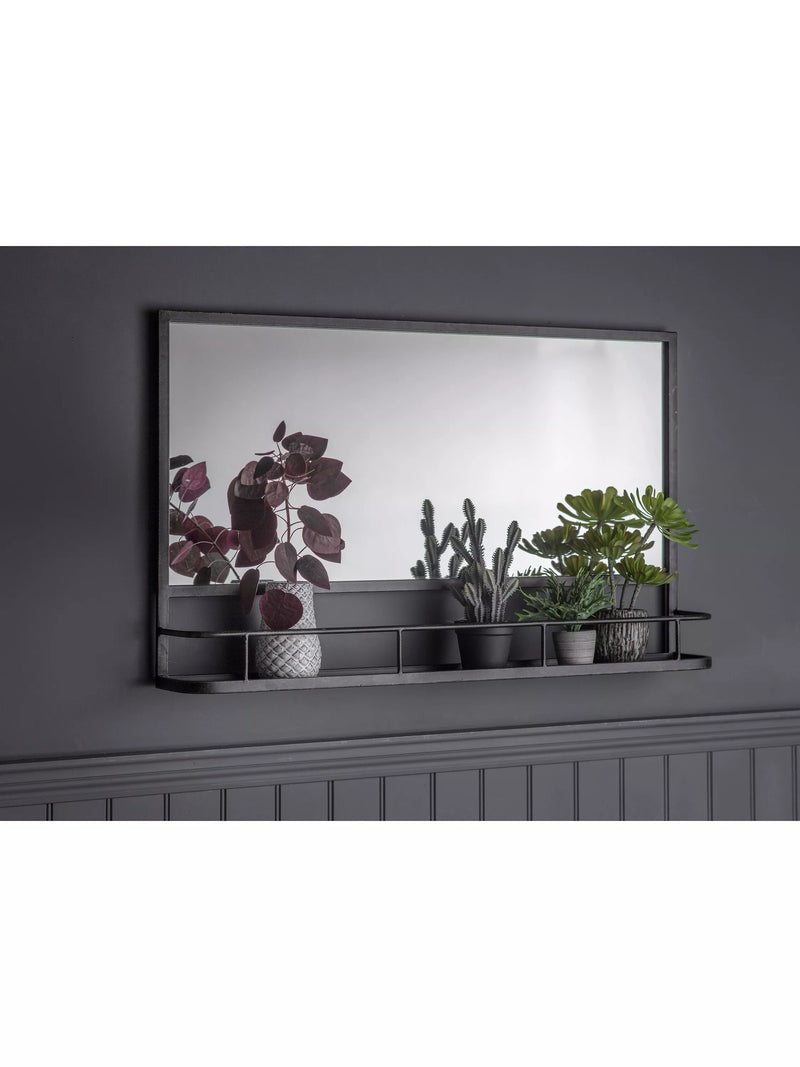 Gallery Direct Emerson metal frame shelf mirror 63x106cm (British brand)
