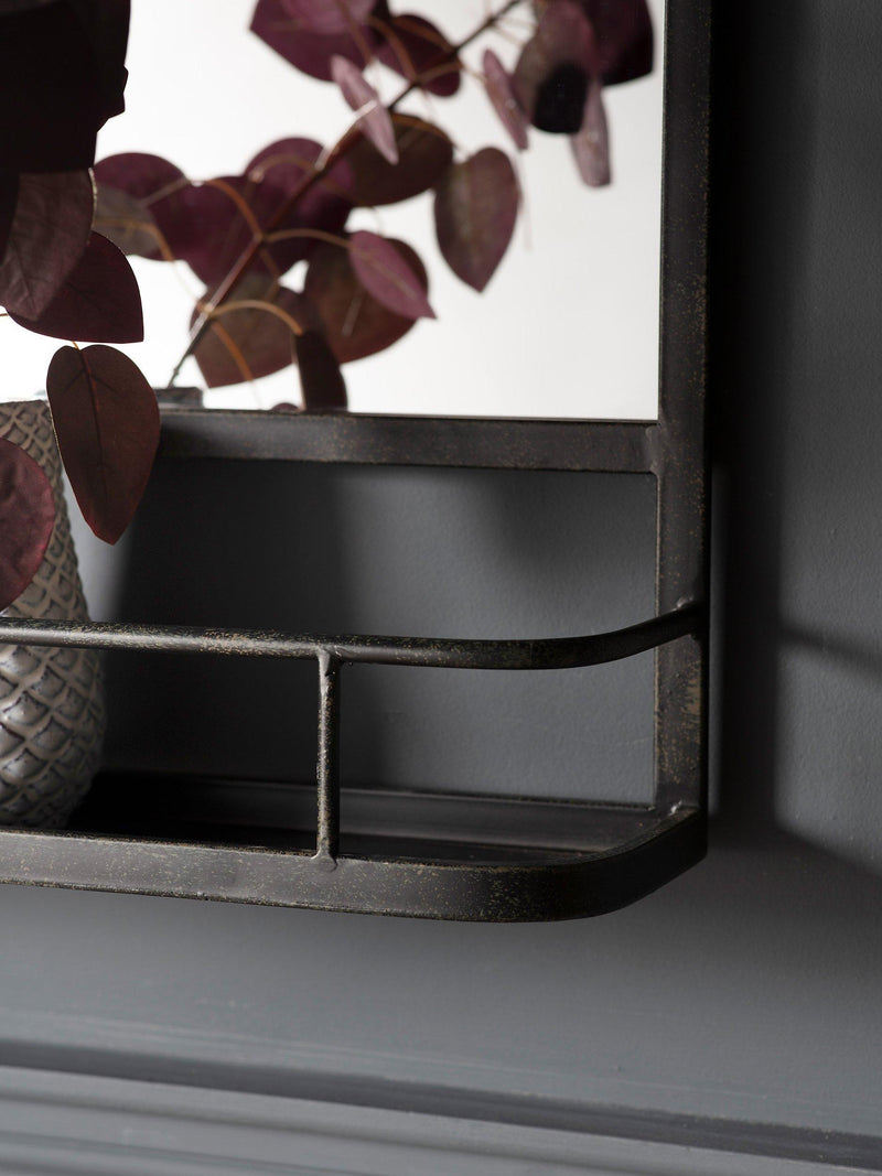 Gallery Direct Emerson metal frame shelf mirror 63x106cm (British brand)