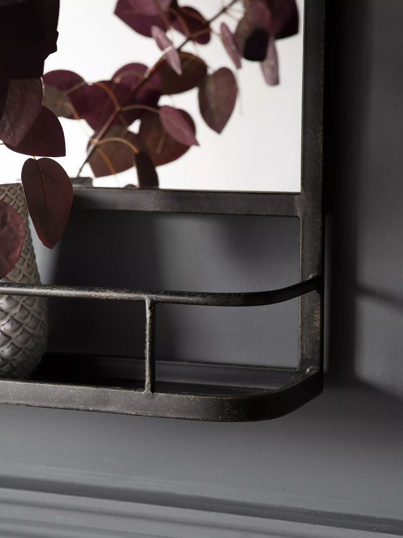 Gallery Direct Emerson metal frame shelf mirror 63x106cm (British brand)