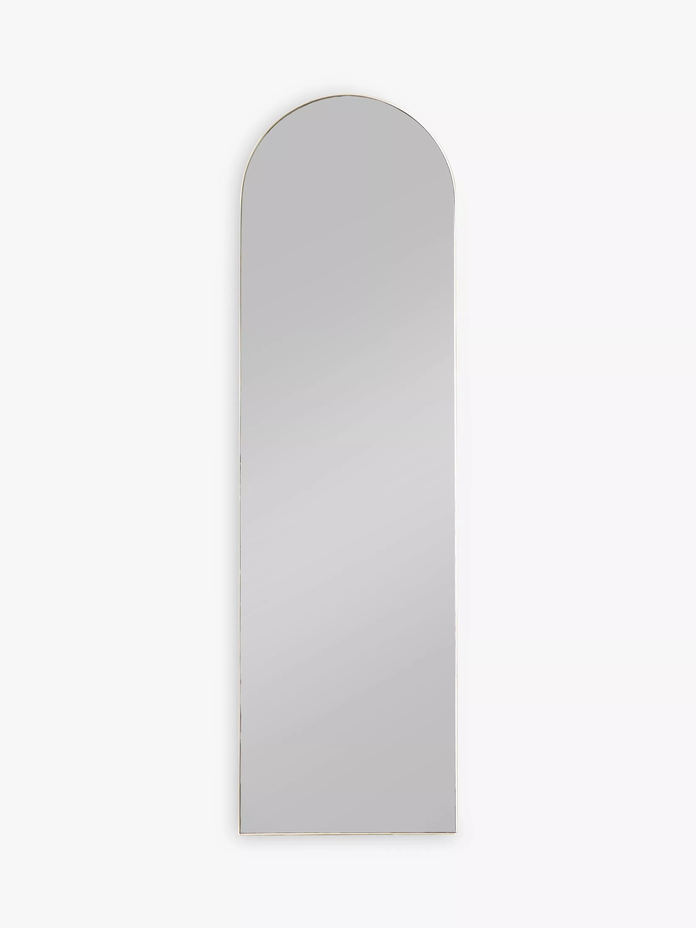 Hurston Arched Metal Frame Full-Length Wall Mirror, 170 x 50cm, Champagne
