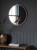 Gallery Direct round wall mirror chrome effect 61cm, imported from the UK