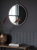 Gallery Direct round wall mirror chrome effect 61cm, imported from the UK