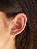 Astrid & Miyu gold huggie hoop earrings with cubic zirconia - British product
