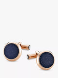 Montblanc Meisterstück round cufflinks rose gold blue goldstone, imported from the UK