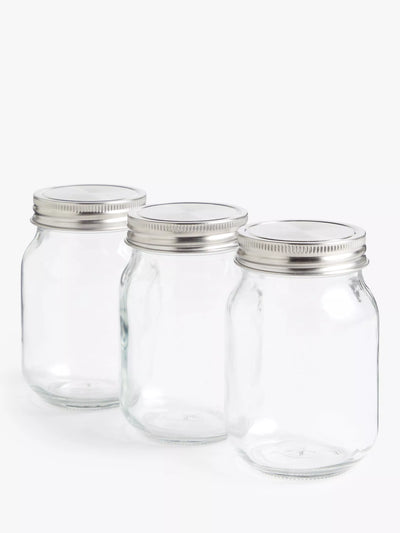 Ensemble de 3 Bocaux de Rangement en Verre Transparent John Lewis Leckford Farm 500ml John Lewis - Acheter en ligne sur McGrocer