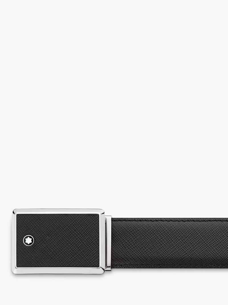 Montblanc rectangular leather belt in black - UK version