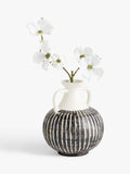 John Lewis Stripe Earthenware Vase Multi H23.5cm, UK version