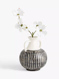 John Lewis Stripe Earthenware Vase Multi H23.5cm, UK version