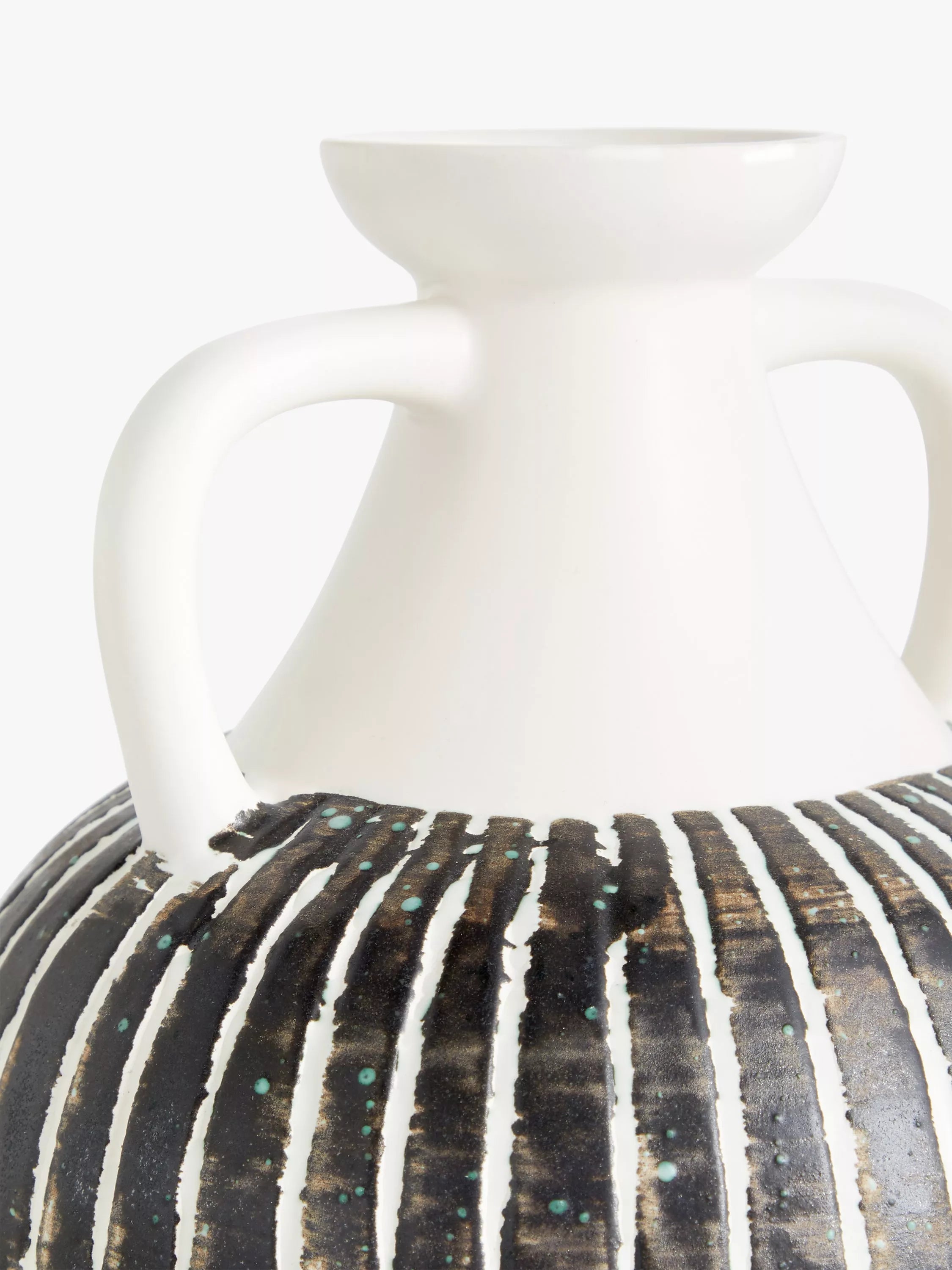 John Lewis Stripe Earthenware Vase Multi H23.5cm, UK version