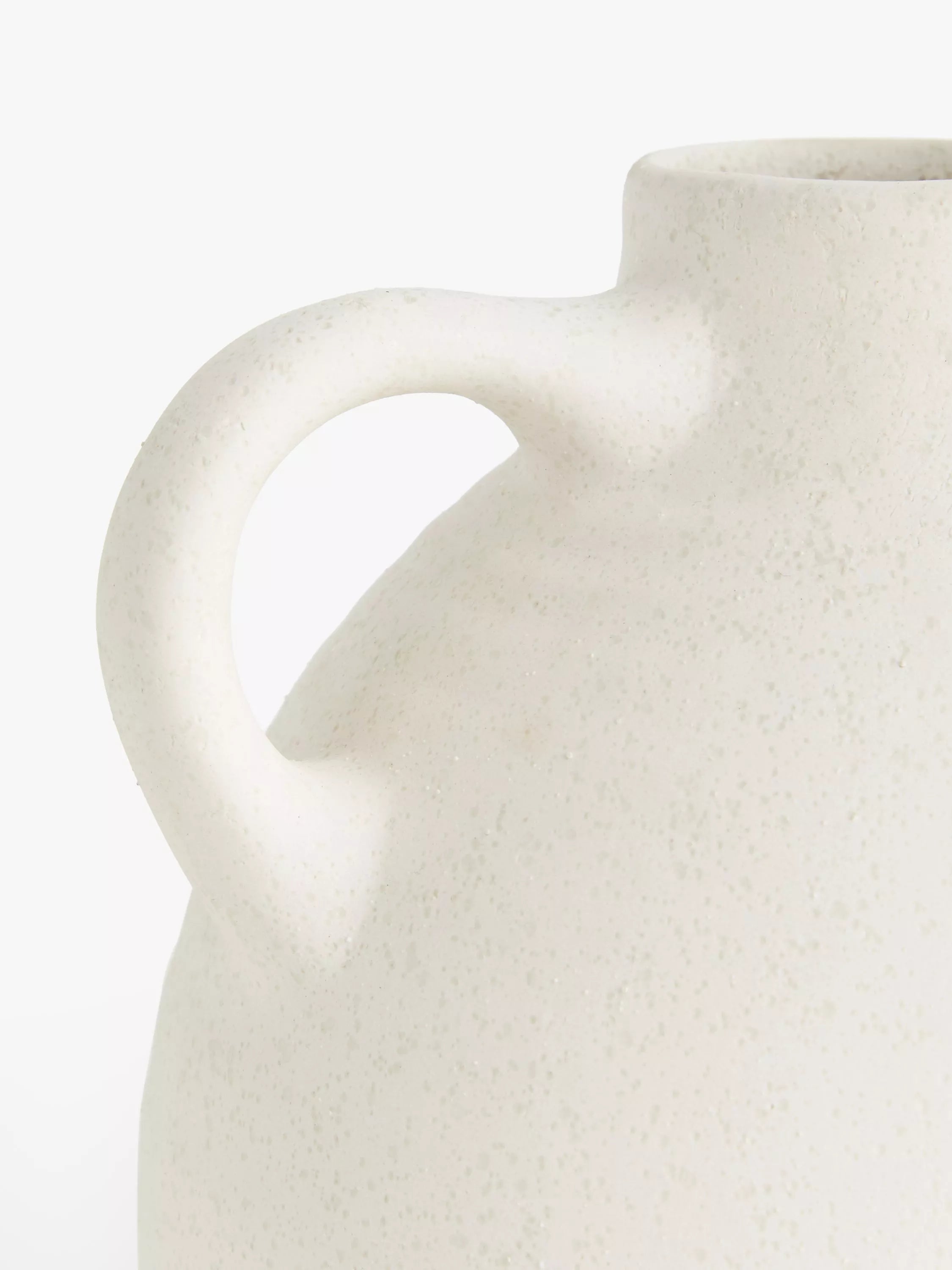 John Lewis earthenware vase with handles in natural color, 17cm tall, UK version