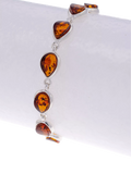 Be-Jewelled Baltic amber chain bracelet silver cognac 18-21cm - British product