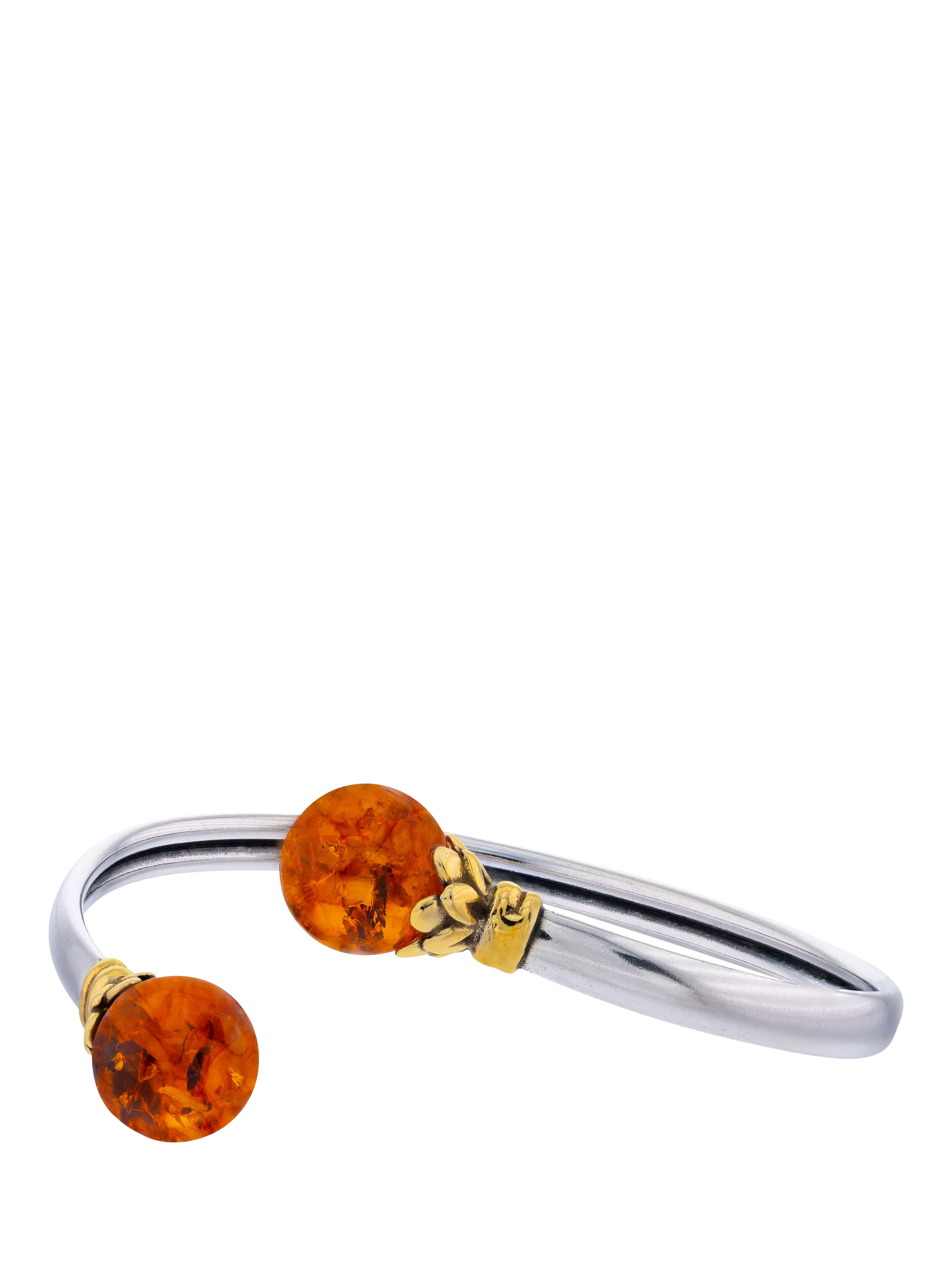 Be-Jewelled Baltic amber two-tone cuff bracelet, UK version