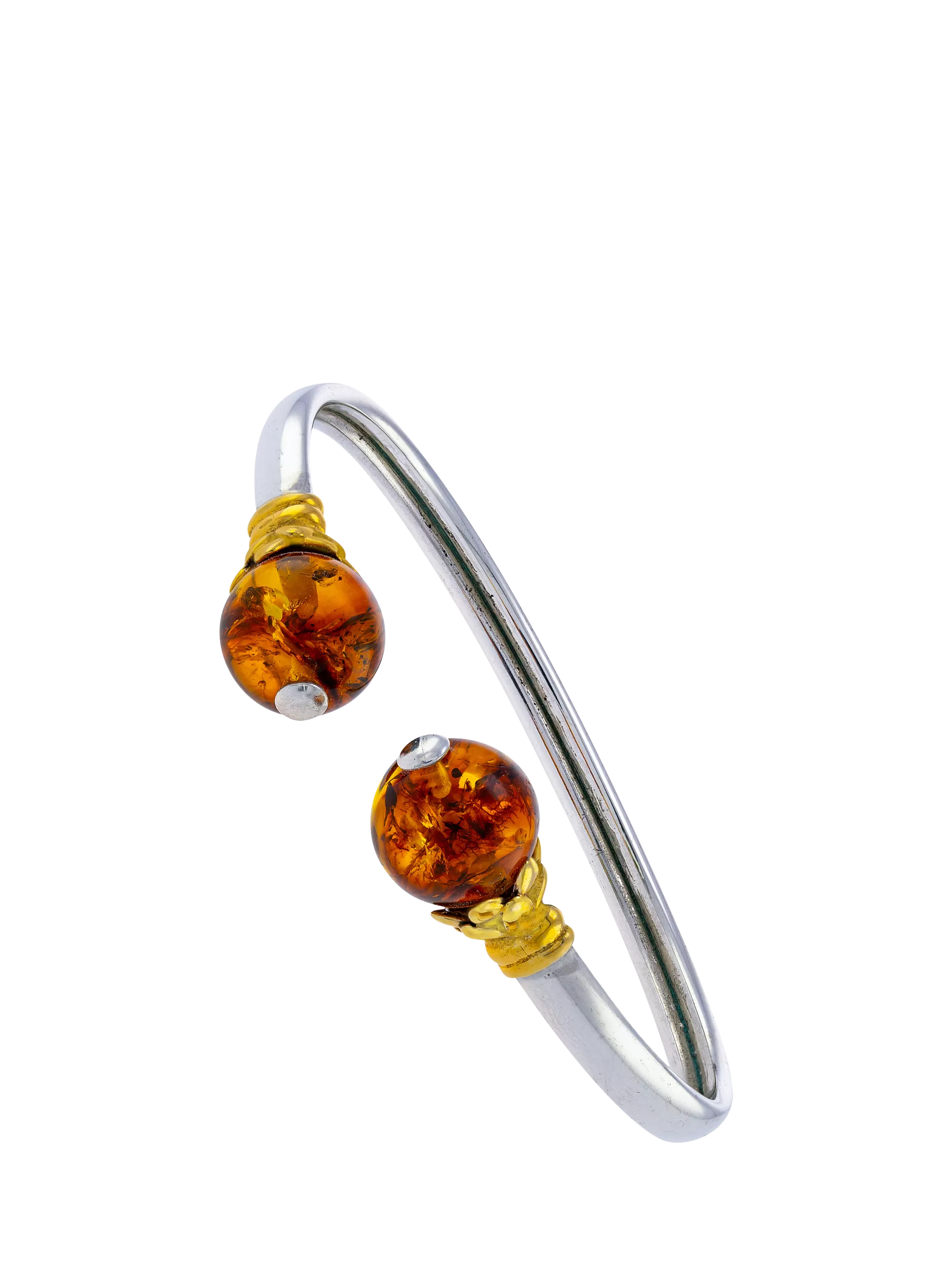 Be-Jewelled Baltic amber two-tone cuff bracelet, UK version