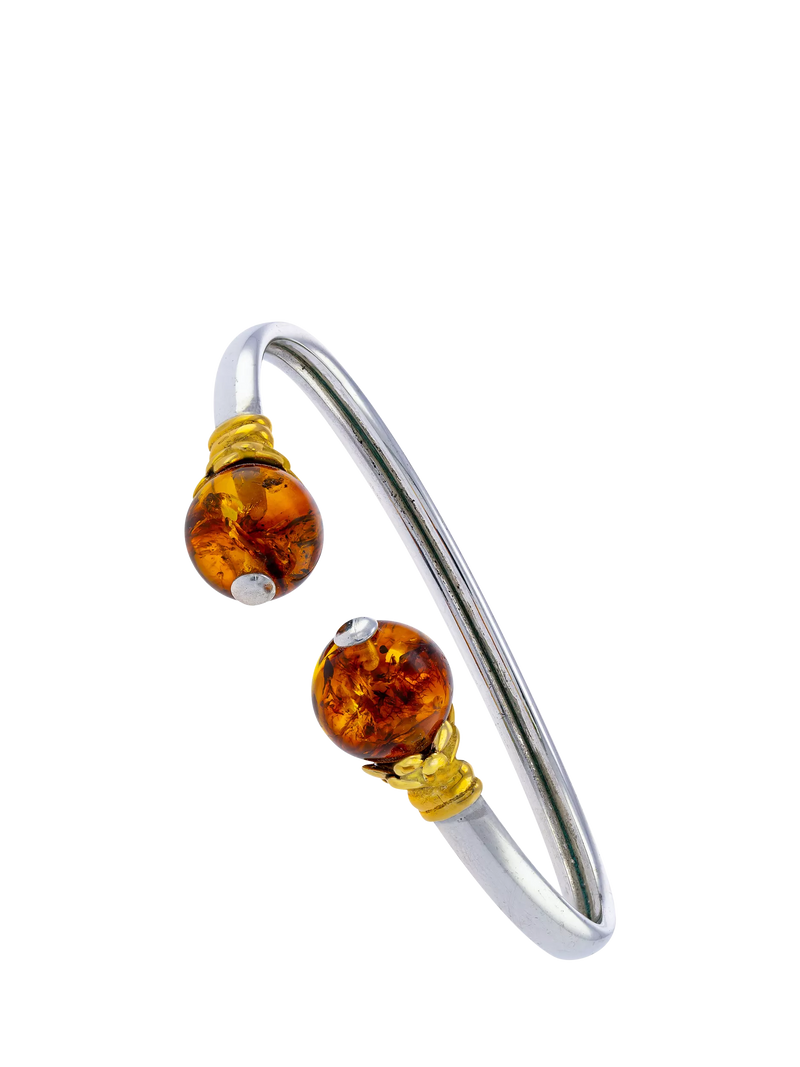 Be-Jewelled Baltic amber two-tone cuff bracelet, UK version