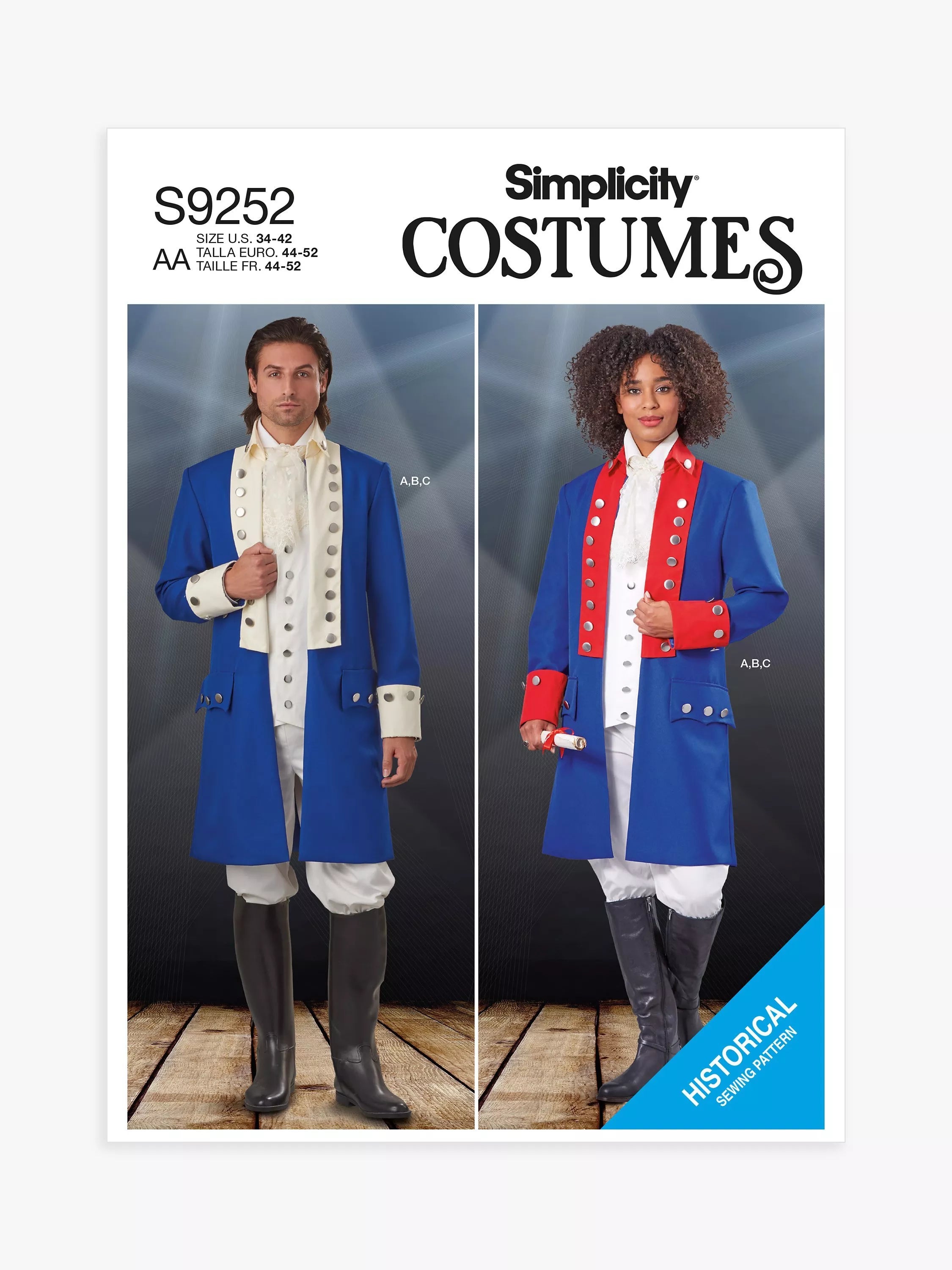 Simplicity Costumes Unisex Continental Uniform Sewing Pattern