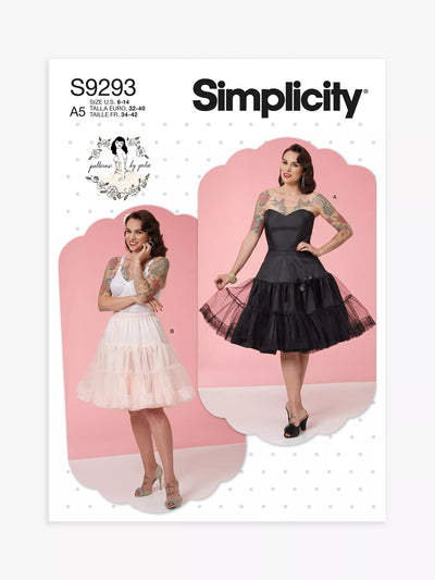John Lewis Simplicity Misses' Full Slip and Petticoat Sewing Pattern S9293- Buy online at McGrocer