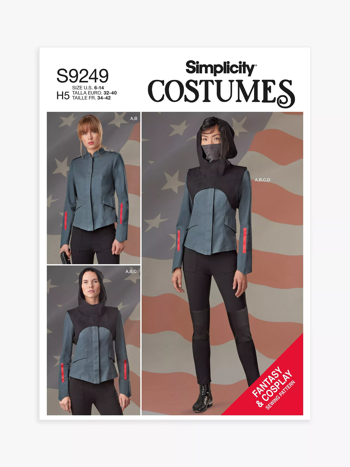 Simplicity S9249 costume pattern for cosplay sewing (British brand)
