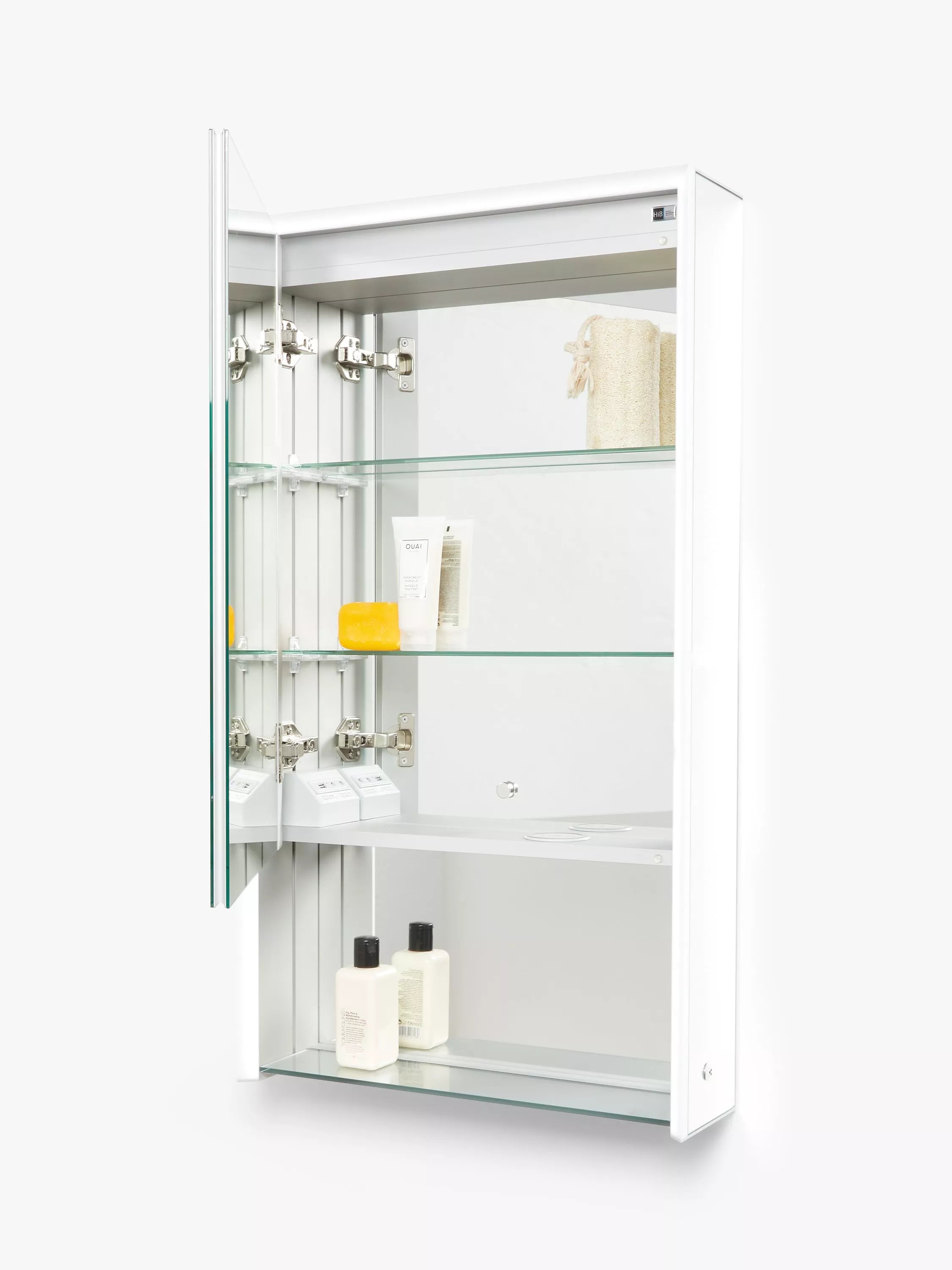 John Lewis mirrored illuminated bathroom cabinet with shelf - British product