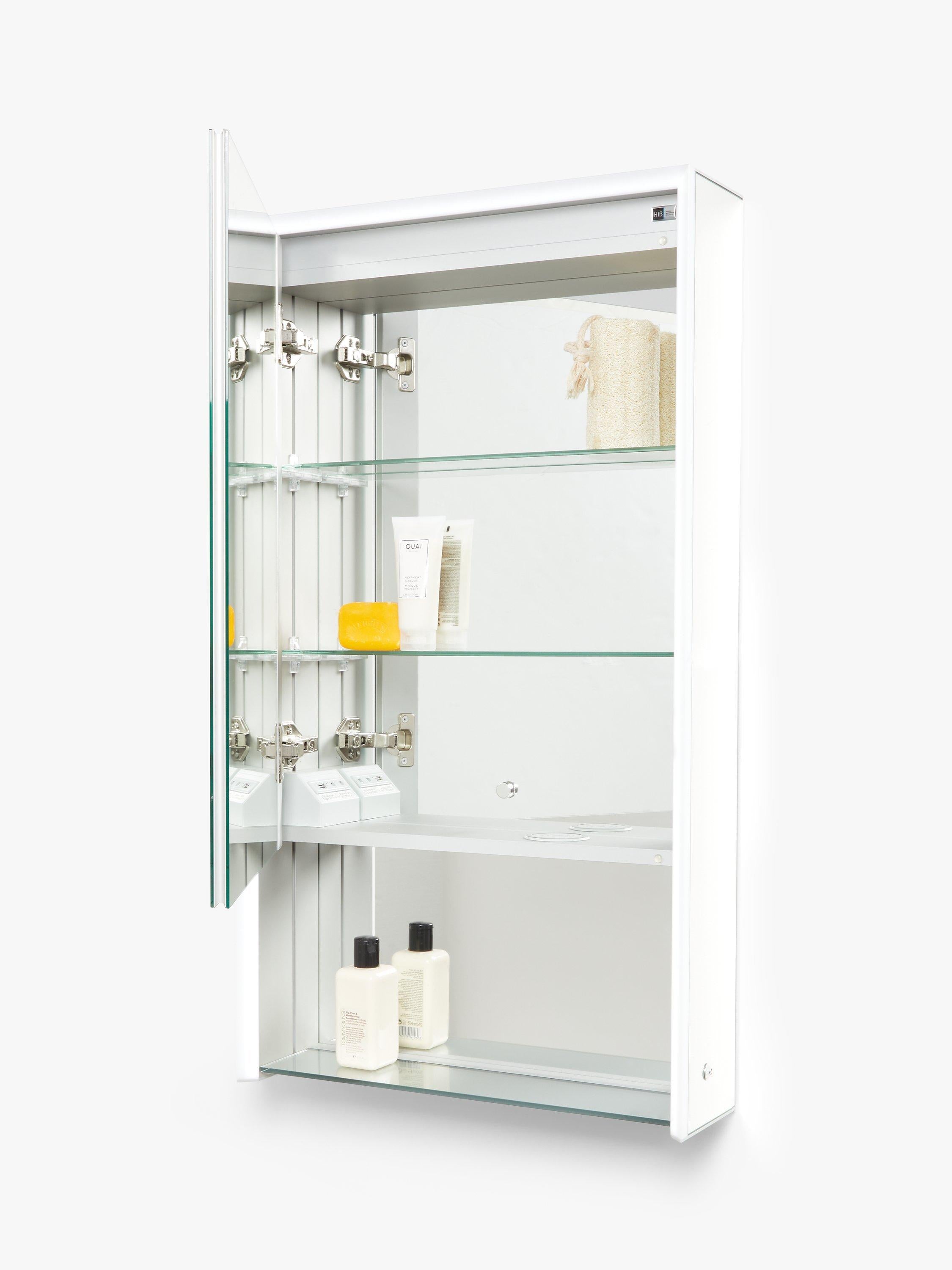 John Lewis mirrored illuminated bathroom cabinet with shelf - British product