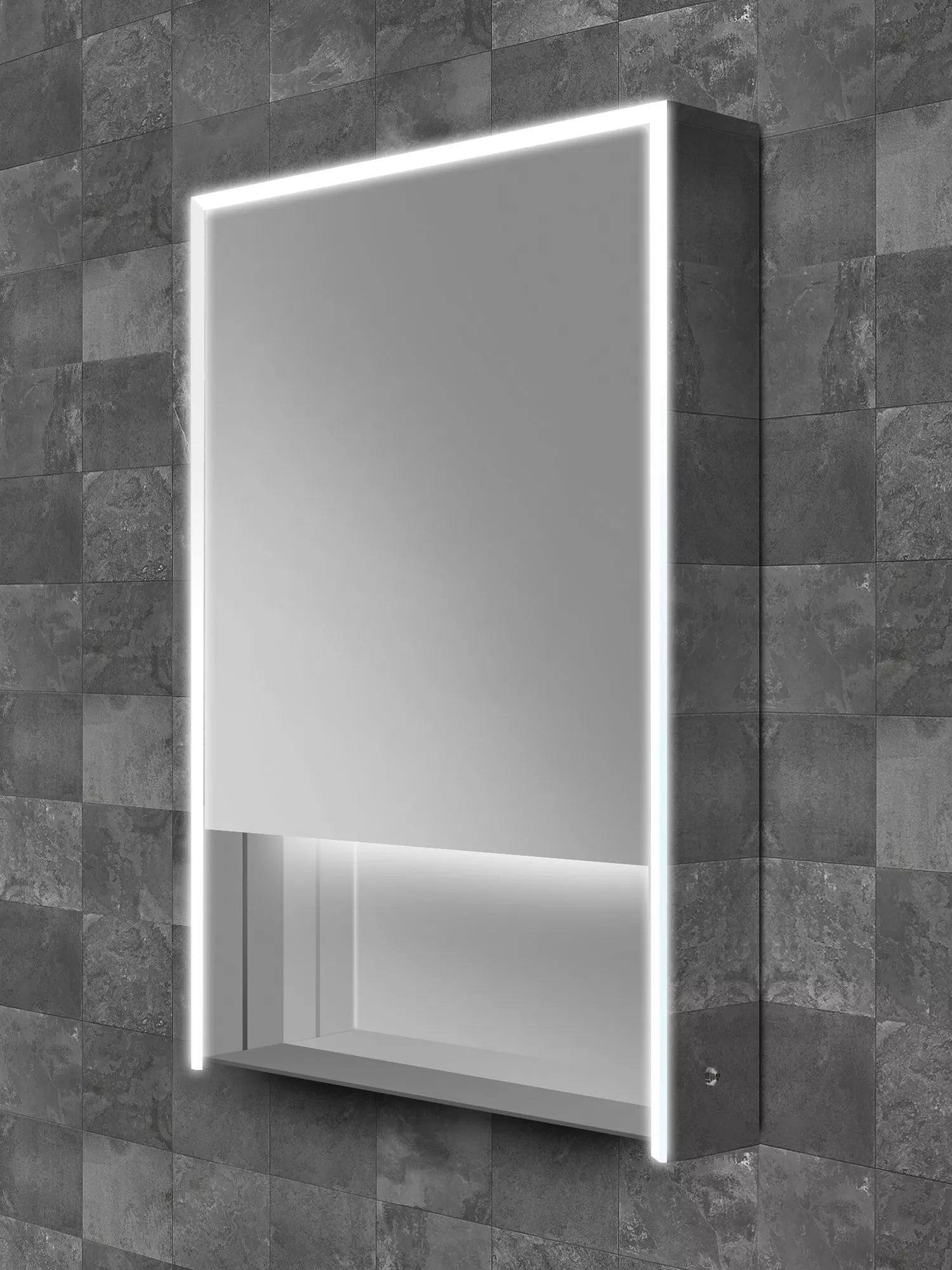 John Lewis mirrored illuminated bathroom cabinet with shelf - British product