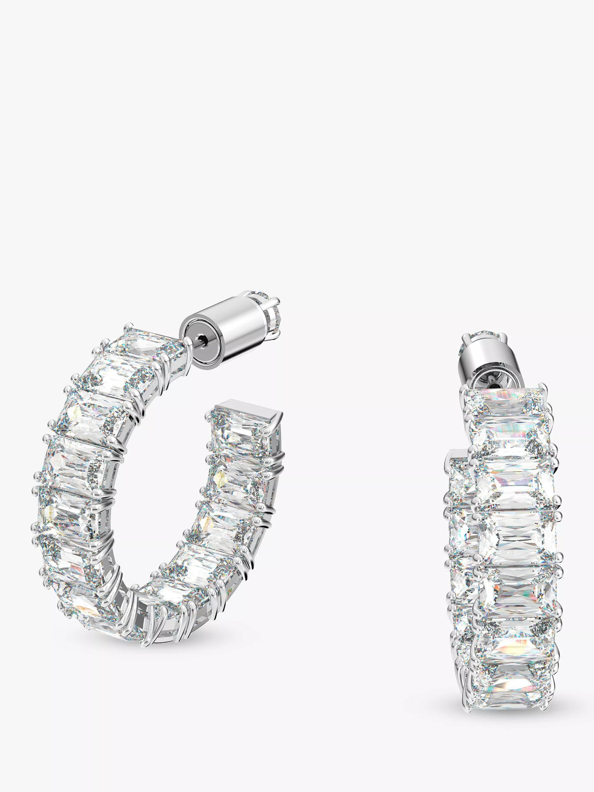 Swarovski Millenia crystal half hoop earrings silver tone - British product