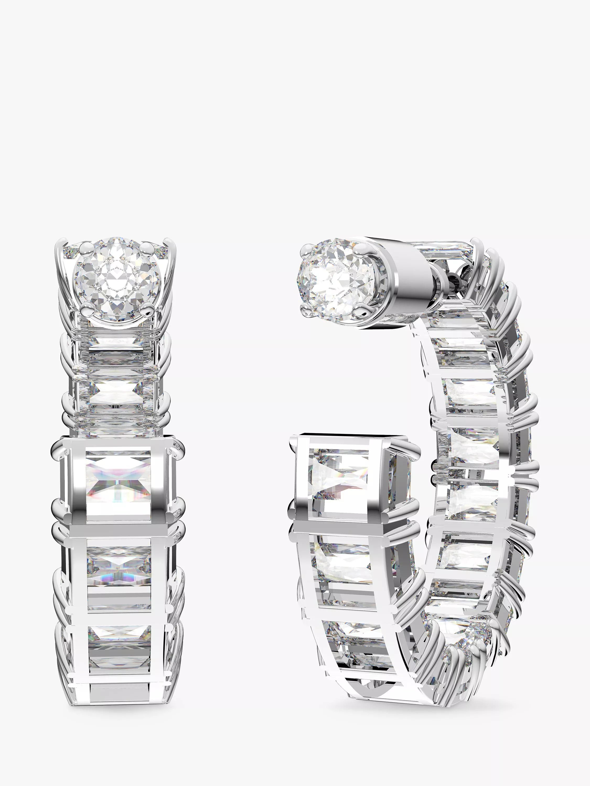 Swarovski Millenia crystal half hoop earrings silver tone - British product