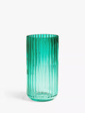 John Lewis Cylinder Ridge Vase, H31cm, Green