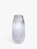 John Lewis Ridged Glass Vase, H30.5cm, Clear