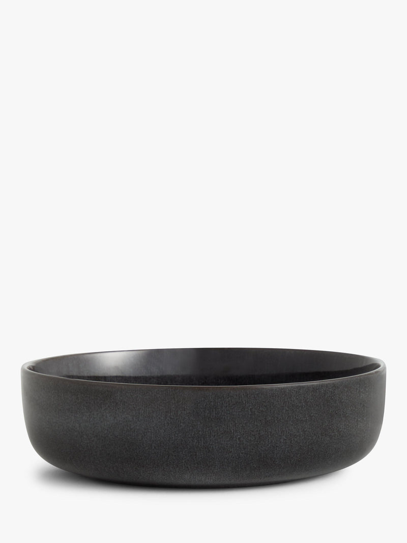 Grey reactive glaze stoneware serving bowl, 27cm, imported from the UK
