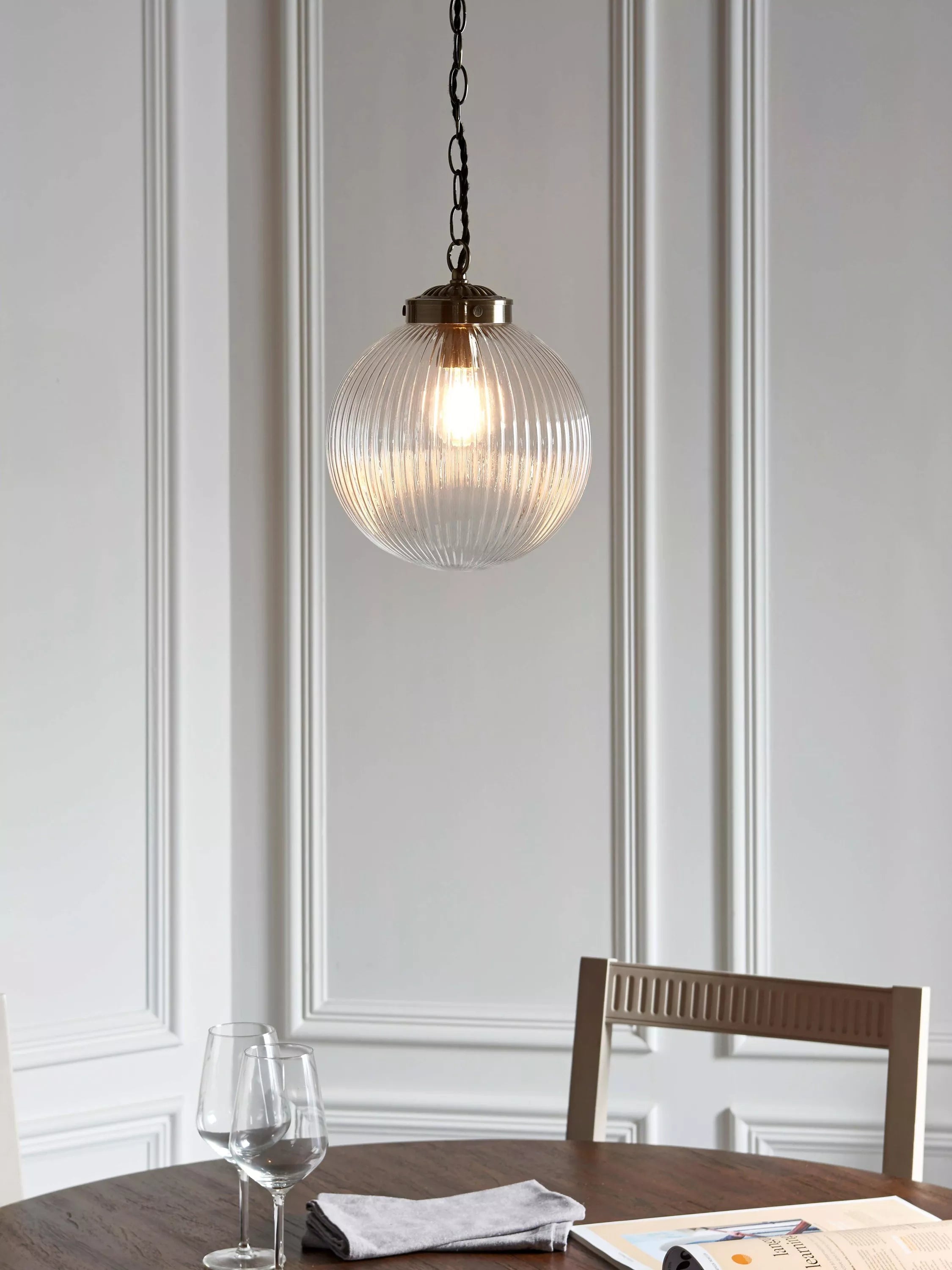 Bay Lighting Elena ribbed glass ceiling light 25cm (British brand)
