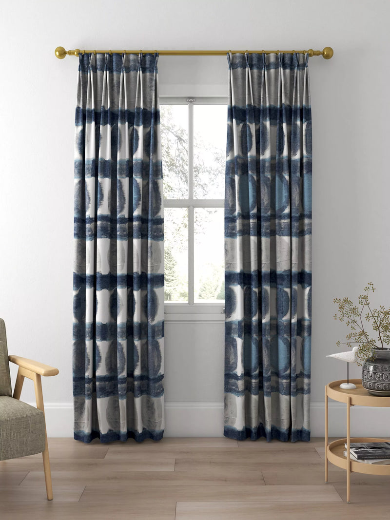 Harlequin Delphis curtains or roman blind Ink (British brand)