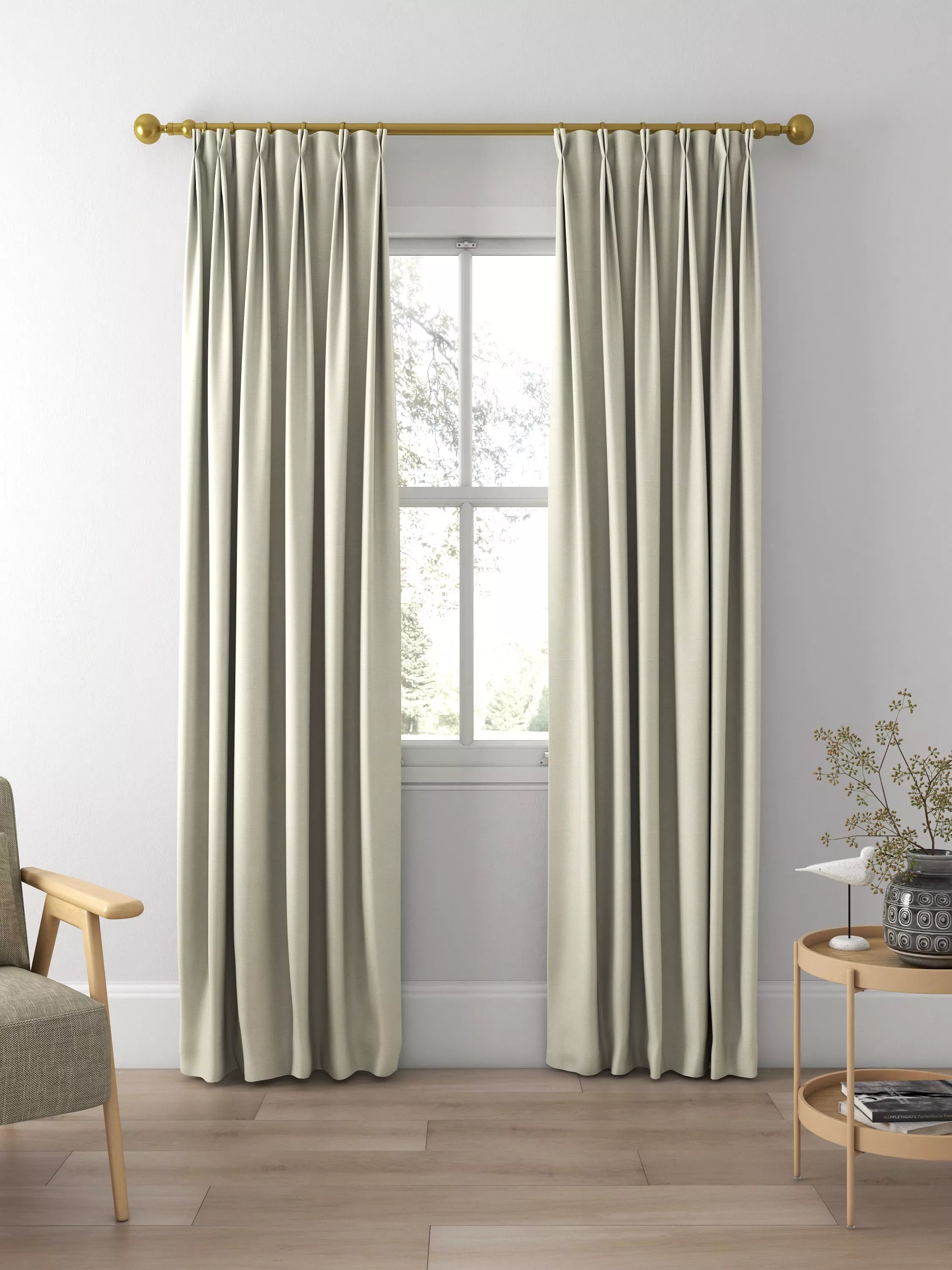 Sanderson Tuscany II made to measure curtains Manilla Beige, UK version
