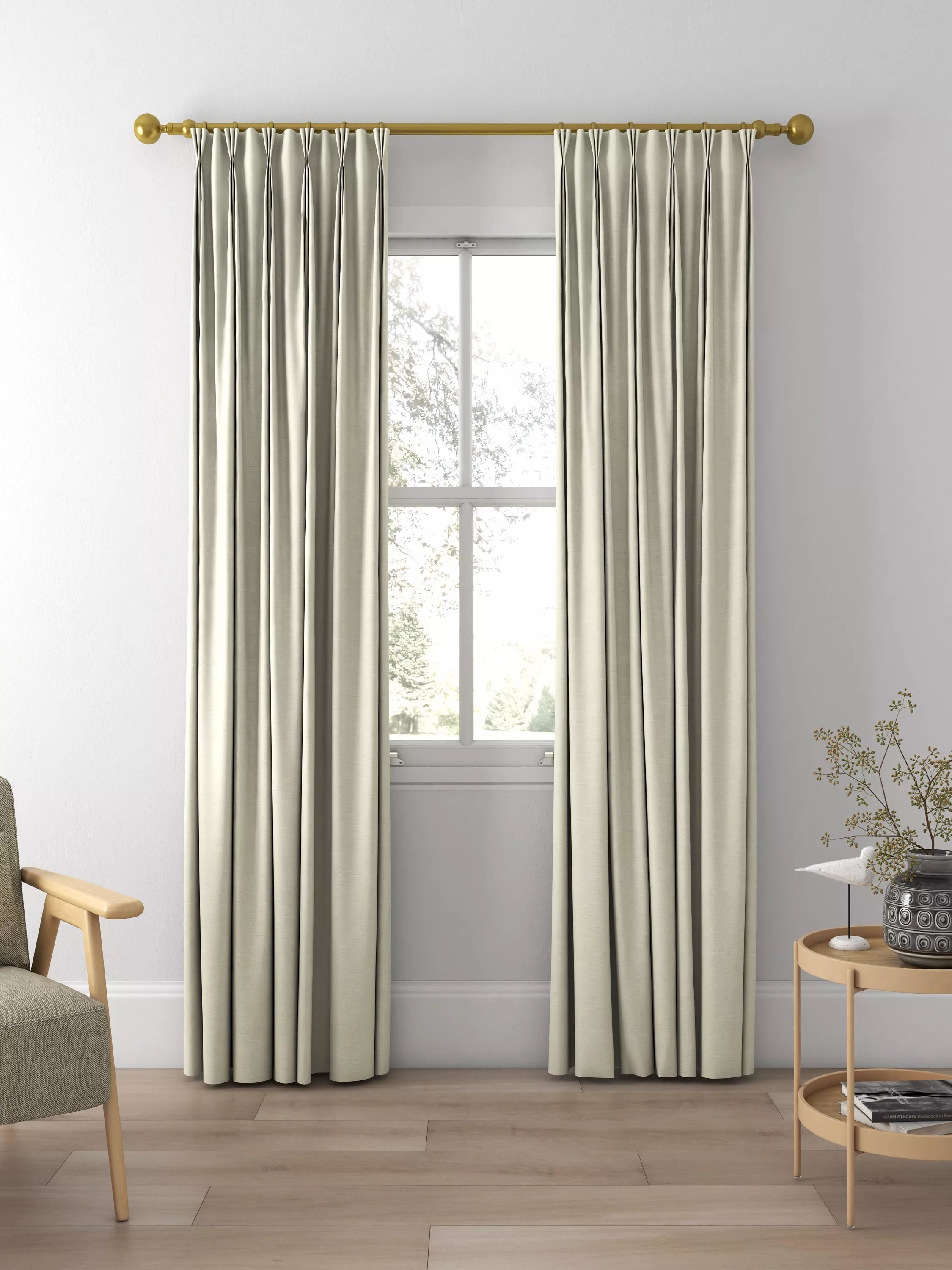 Sanderson Tuscany II made to measure curtains Manilla Beige, UK version