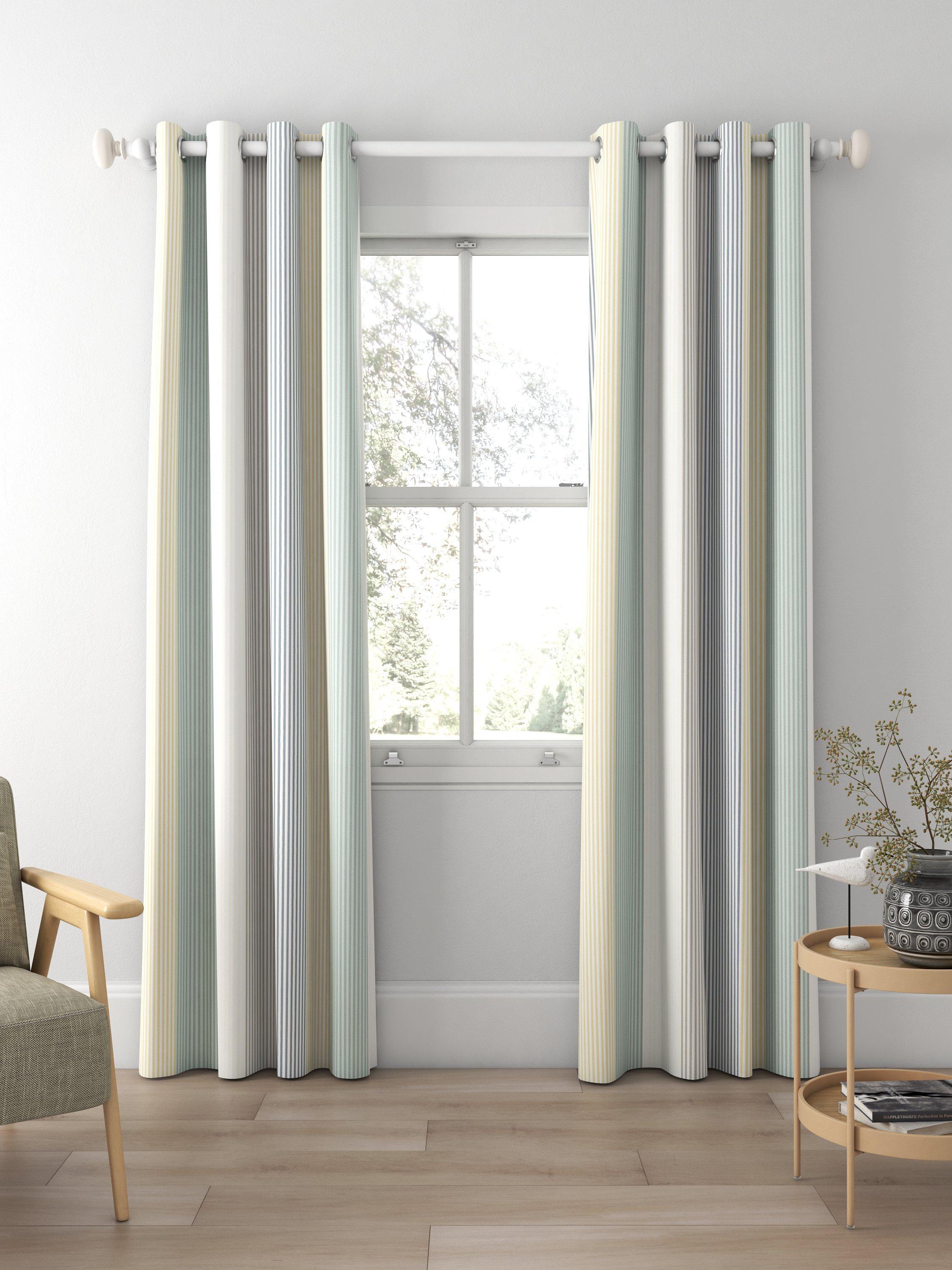 Harlequin funfair stripe curtain fabric calico cloud pebble UK version