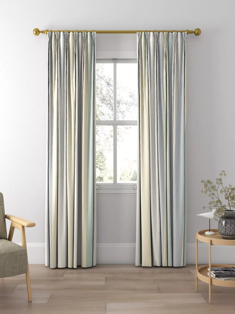 Harlequin funfair stripe curtain fabric calico cloud pebble UK version