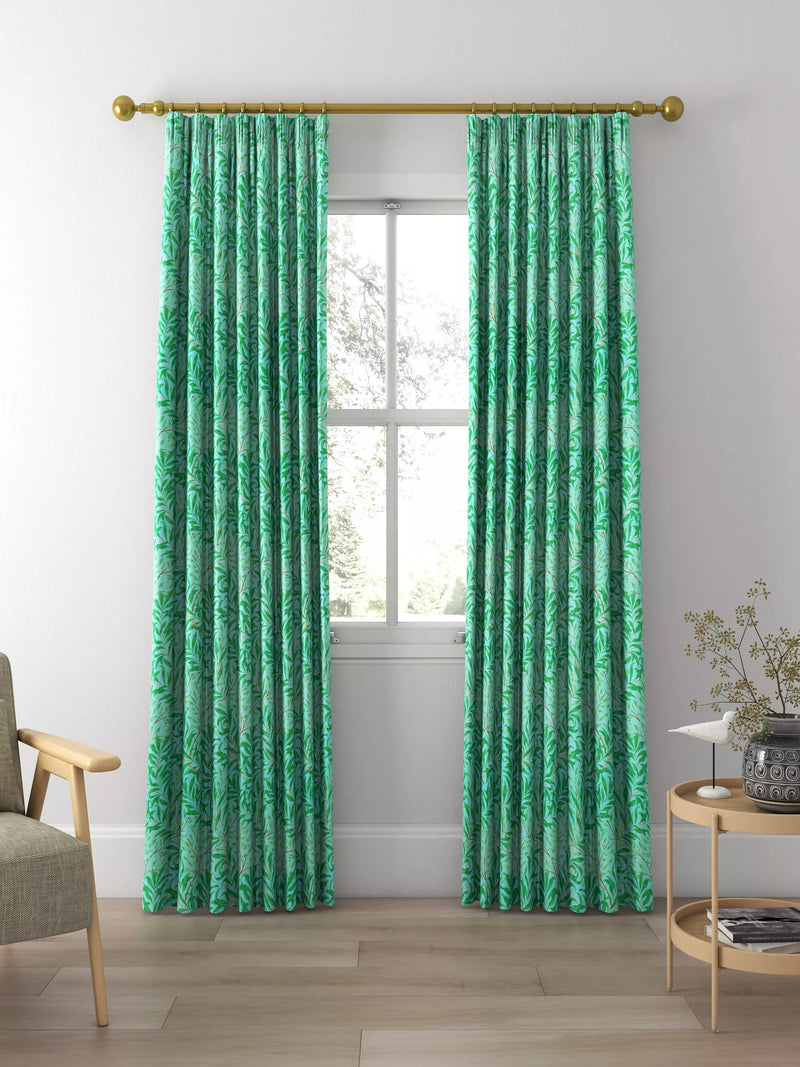 Morris & Co. Willow Boughs curtains in Sky/Leaf Green, UK version