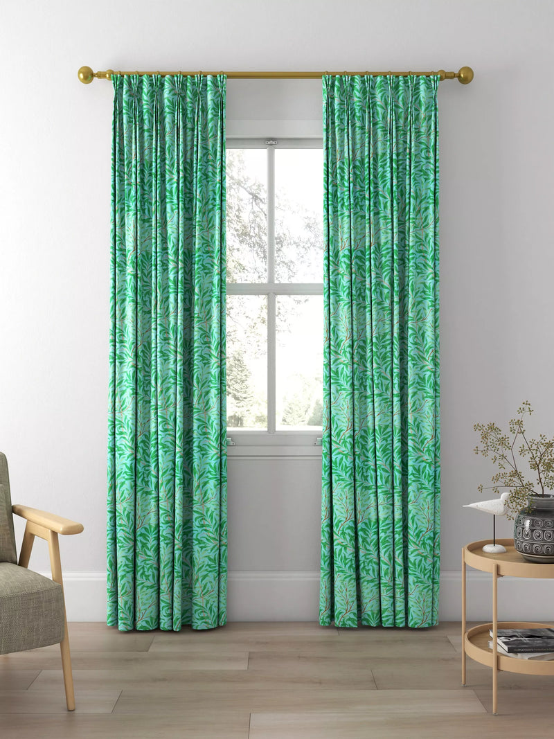Morris & Co. Willow Boughs curtains in Sky/Leaf Green, UK version