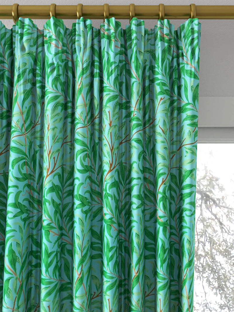 Morris & Co. Willow Boughs curtains in Sky/Leaf Green, UK version