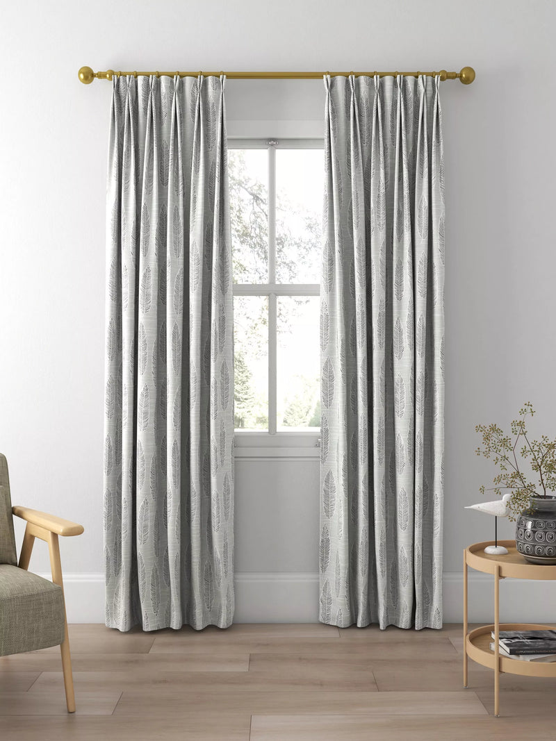 Prestigious Textiles Quill jacquard curtain in silver, made to measure - British product