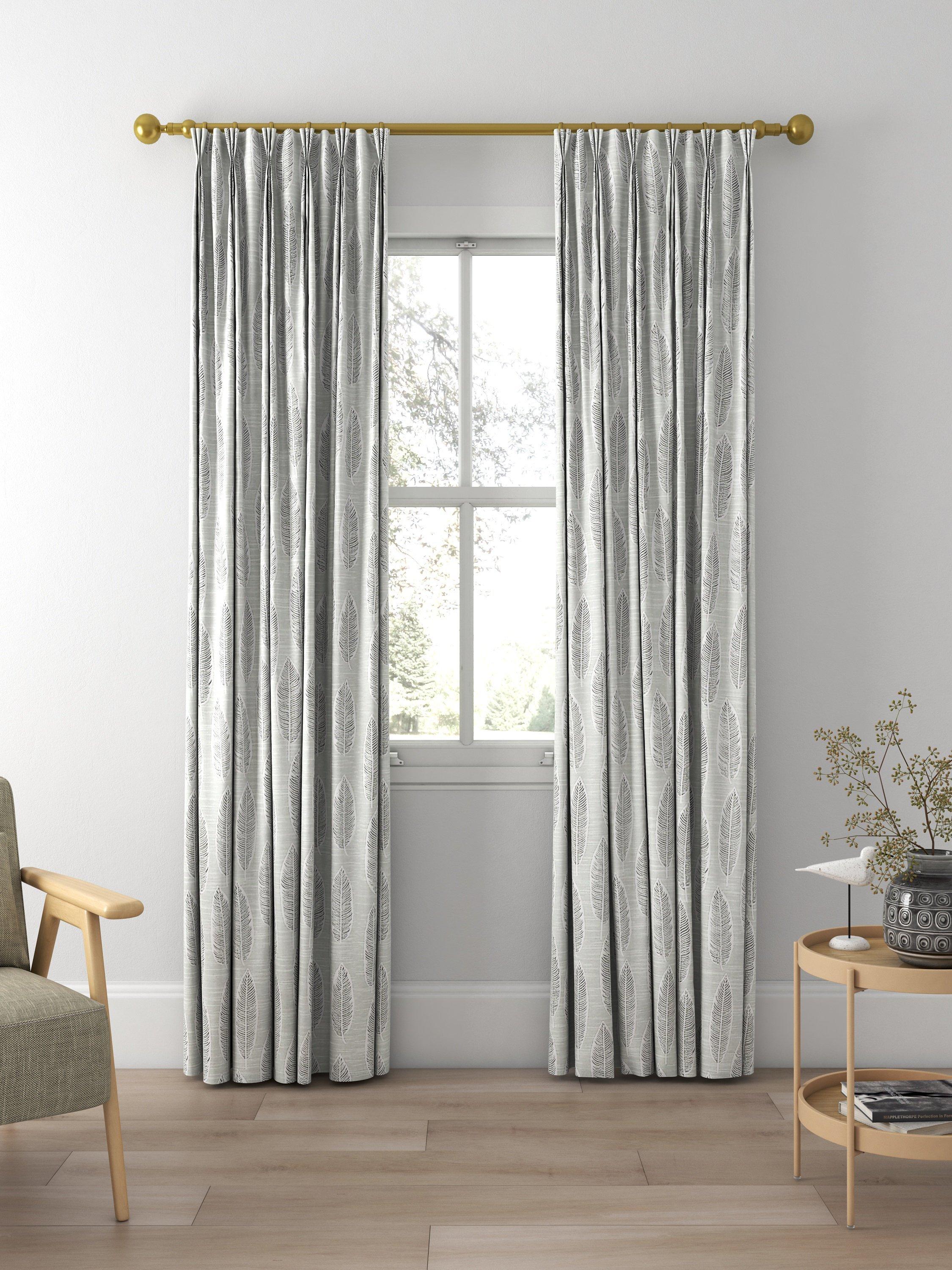 Prestigious Textiles Quill jacquard curtain in silver, made to measure - British product