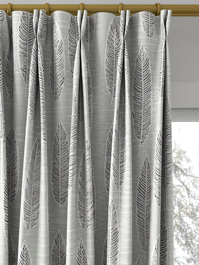 Prestigious Textiles Quill jacquard curtain in silver, made to measure - British product