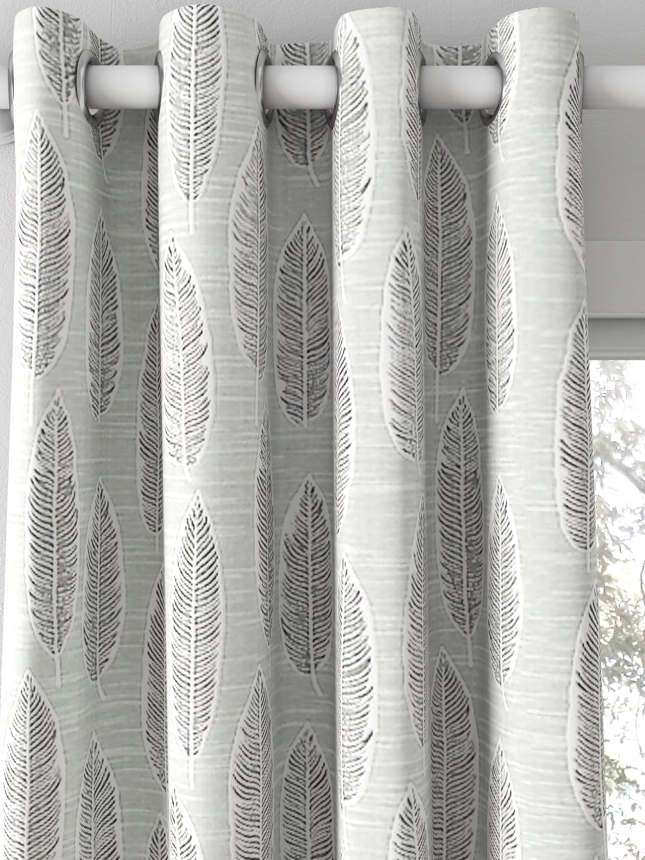 Prestigious Textiles Quill jacquard curtain in silver, made to measure - British product