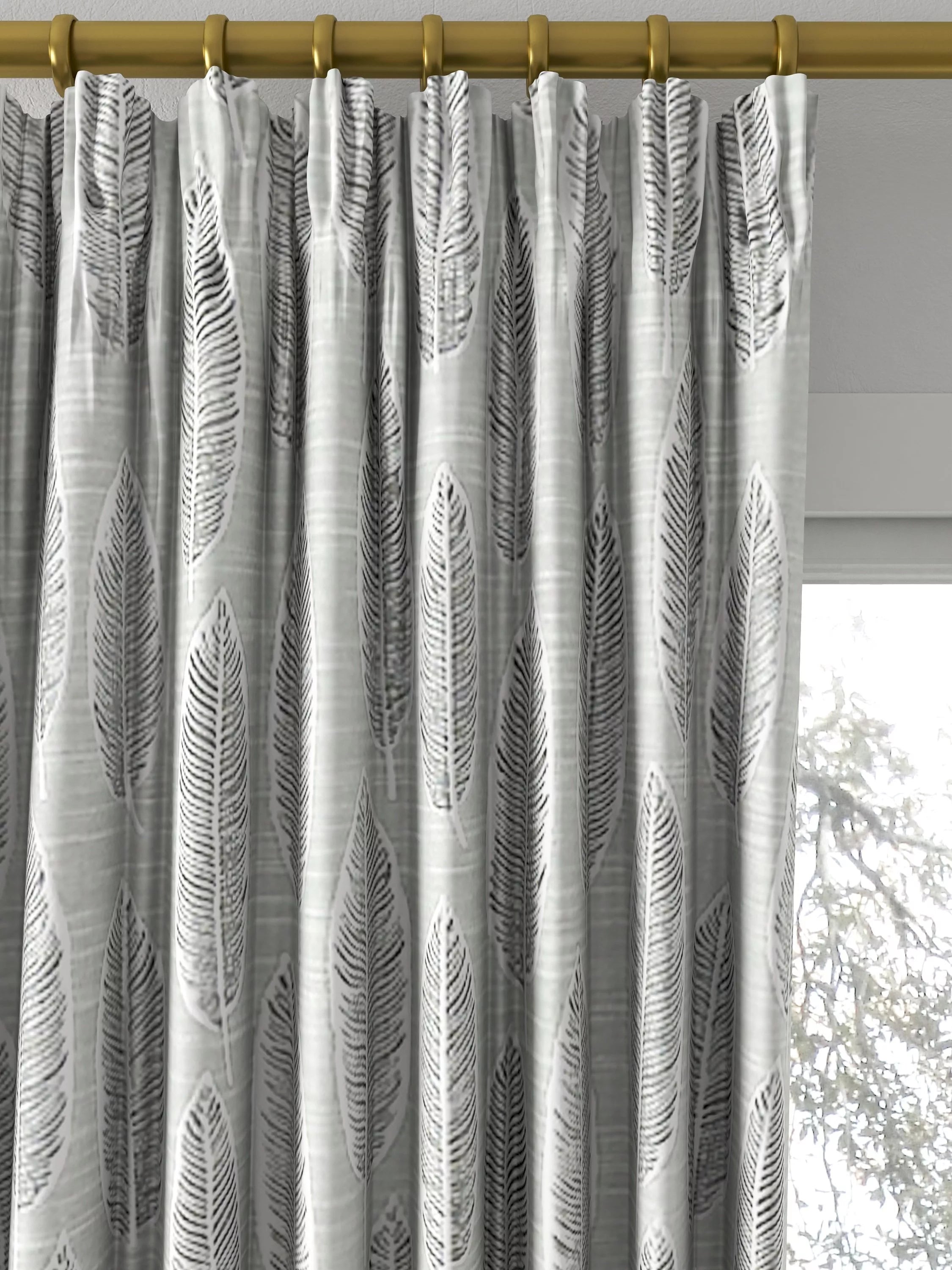 Prestigious Textiles Quill jacquard curtain in silver, made to measure - British product